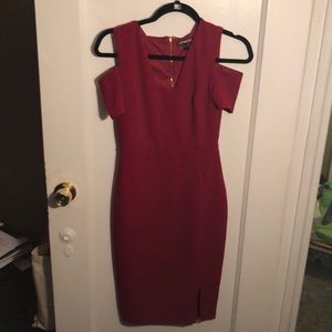 Red midi dress